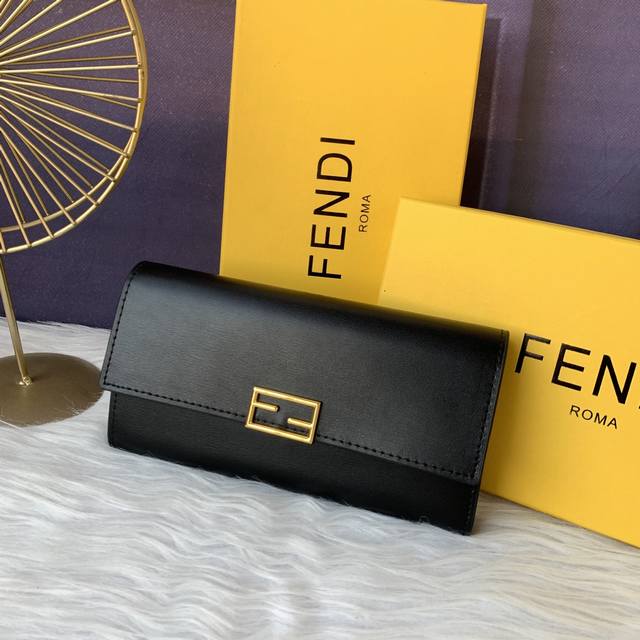 Style No. F7A0156 Black long wallet, with wallet-style interior layout, two bel