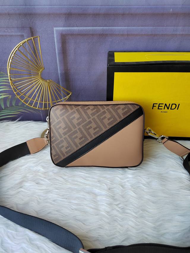 Style No. F7M0286 Coffee with black and brown, compact shoulder bag, zipper clo