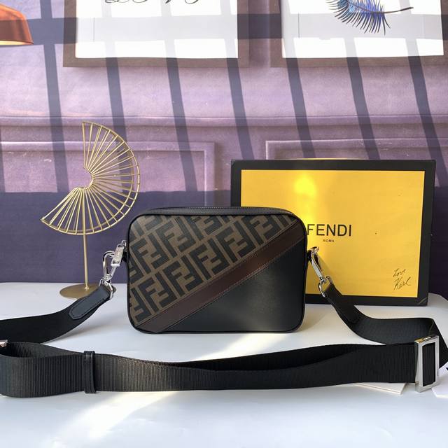 Style No. F7M0286 Coffee with brown, compact shoulder bag, zipper closure, adju