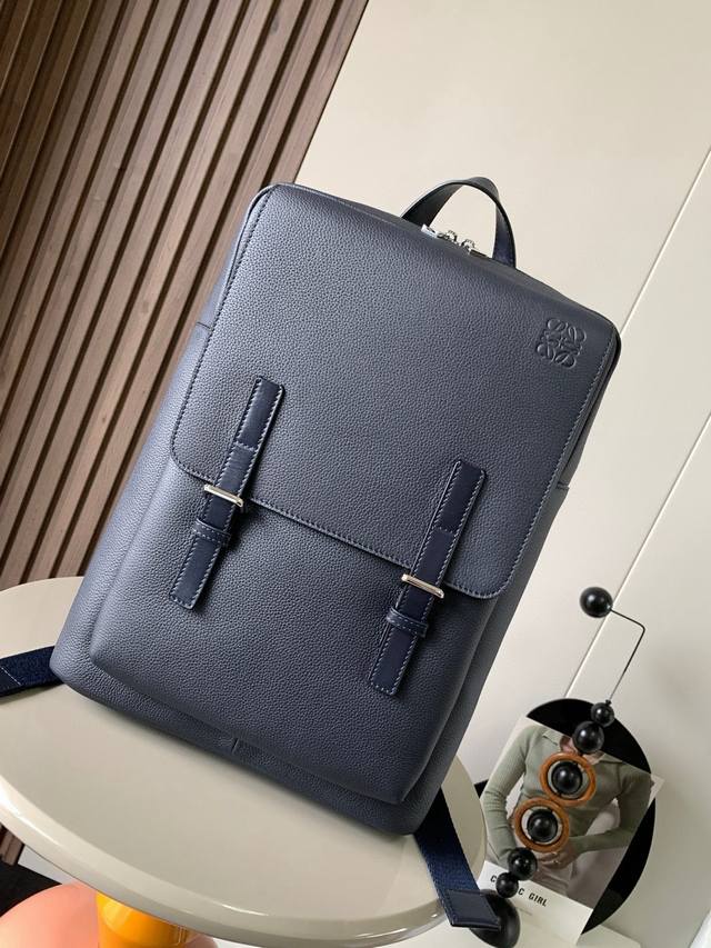 Soft grained cow leather military backpack The Military Backpack is a spacious