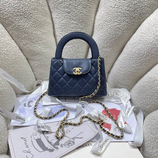 dark blue sheepskin! In stock 24A Kelly handle bag velvet cloth Fashion is a cy