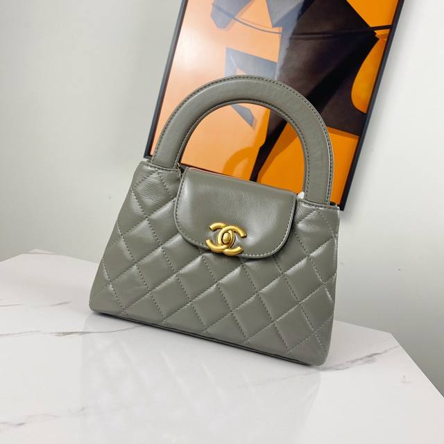 cement gray 24K New version Kelly handle wrapped in waxed leather genuine size F