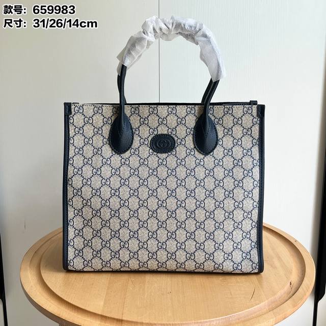 Real shot# Model 659983 Size 31X26X14Cm Gucc1 Retro Shopping Bag Classic Shoppin