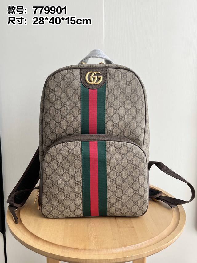 Real shot# Model number: 779901 Size: 28.40.15Cm Ophidia new backpack Red and gr