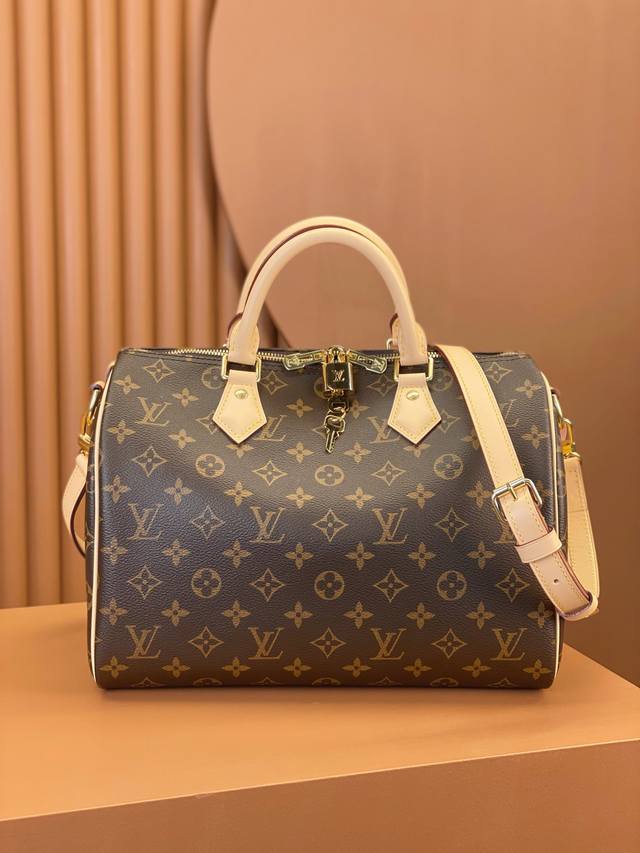 chip steel extra-grade Mb original leather Speedy 30 handbag with shoulder stra