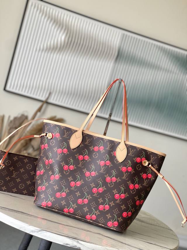 Top Original M13263 This Neverfull medium handbag reinterprets the joyful eleme