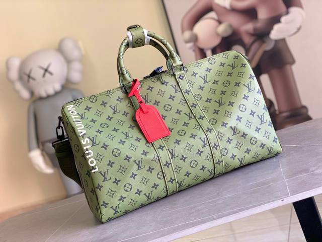 Top-grain leather, top-grade original Louis Vuitton classic Keepall 45 size trav
