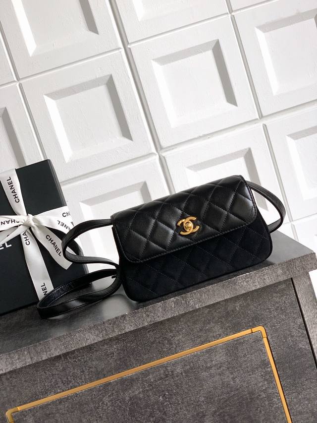 1918 Factory P goods Black with matte leather Ohanel25A high-end handmade flap b