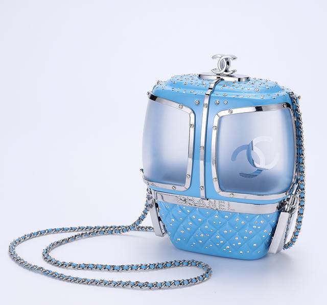 Chanel Snow Series Cable Car Bag Super Limited Edition Acrylic Box Bag Exclusive