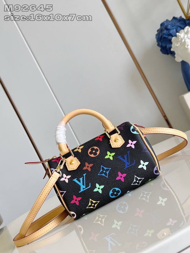 Factory Price P Overseas Top Original M92645 Black Nano Speedy Handbag Concentr