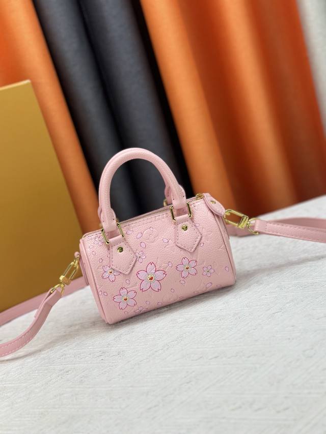 M82450 M81085 58947 40394 40390 Full leather Nano Mini Pillow Bag Pink Sakura Mu