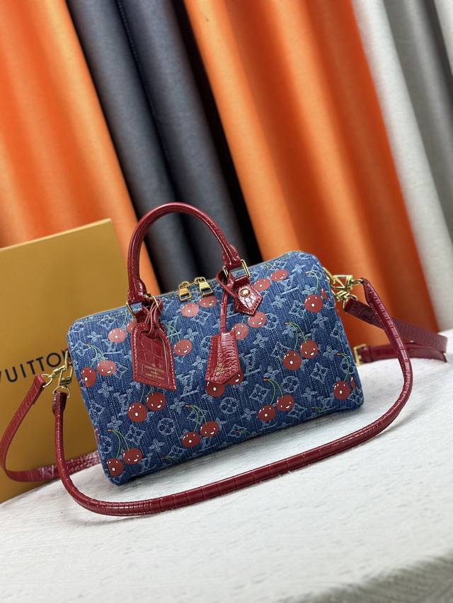 N87627 M13344 M40391 Denim Blue Cherry 13527 13085This Speedy Soft 30 handbag re