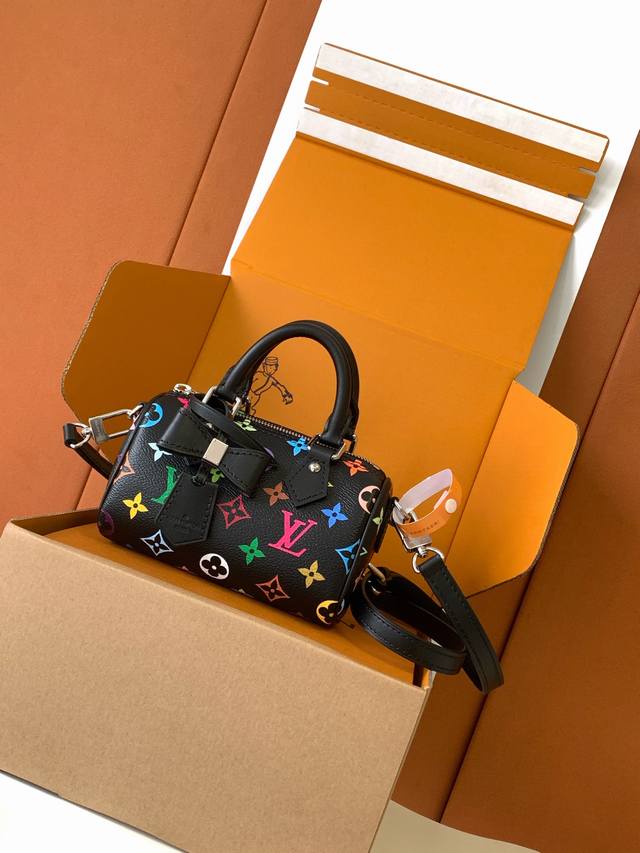 Super Steel M 6 Black This Nano Speedy bag features Monogram coated canvas and c
