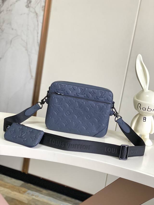 Haiyuanwai single real home shot M14785 dark blue full leather embossed top ori