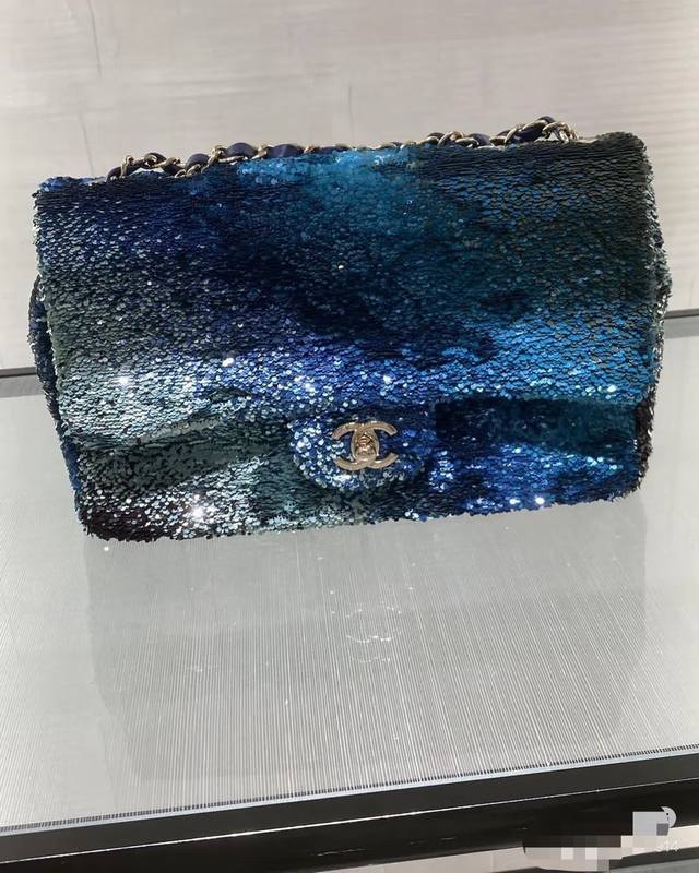 shipped Gradient blue Ohanel 25P heavy high-end handmade workshop embroidery de