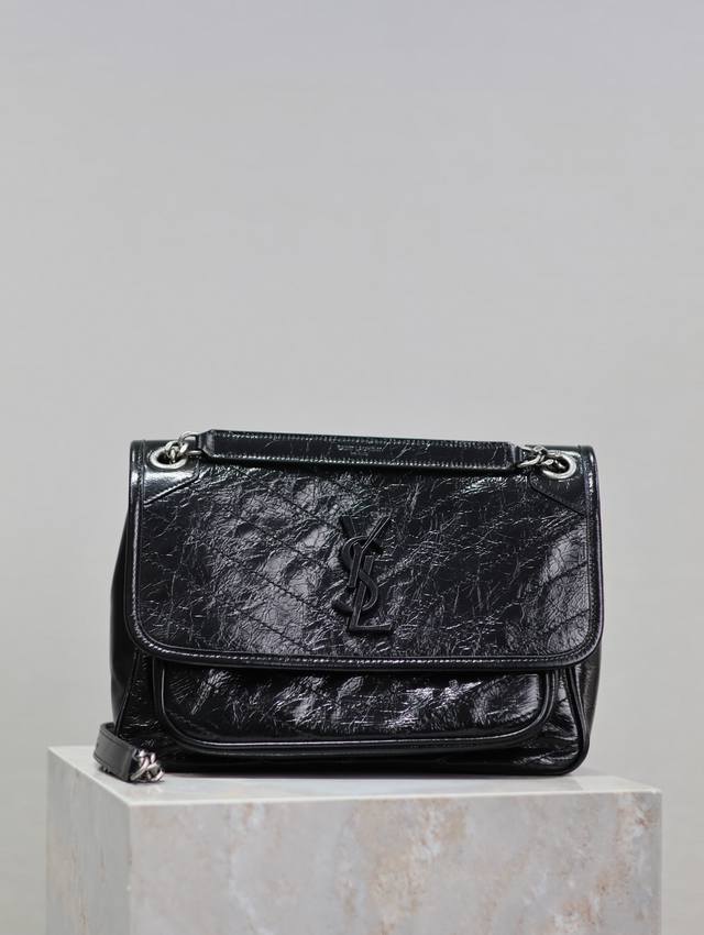 Genuine Black silver buckle waxed leather 28cm Niki counter synchronized new ve