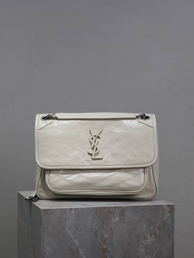 Genuine Creamy white wax leather 28cm Niki counter synchronized new version! Th