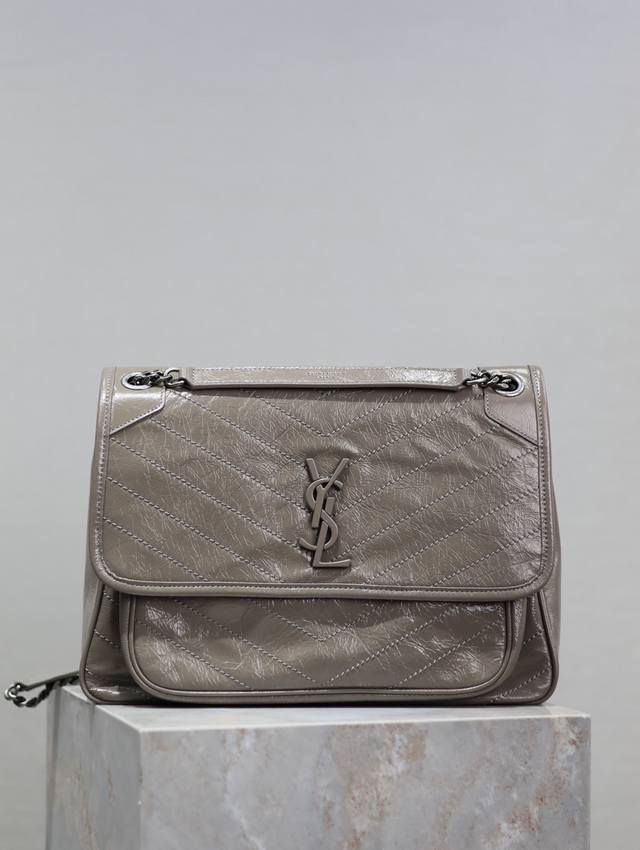Genuine Gray waxed leather 32cm Niki counter synchronized new version! The revi