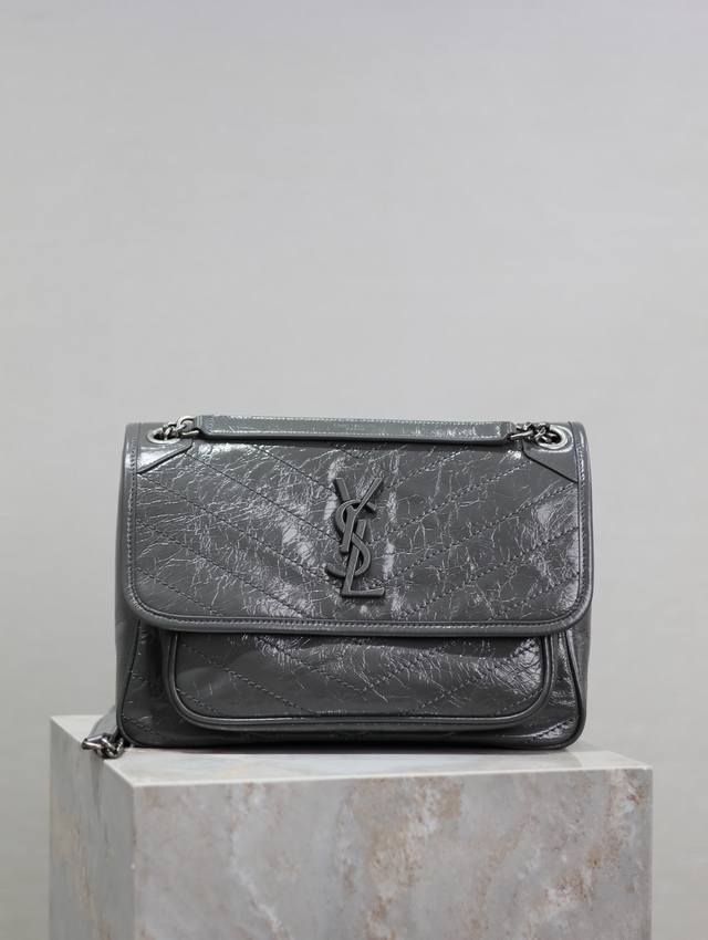 Genuine Dark gray wax leather Niki counter synchronized new version! The revise