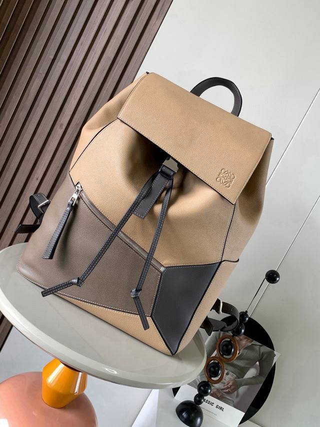 Original leather Puzzle Backpack Soft grain cow leather military backpack Backpa