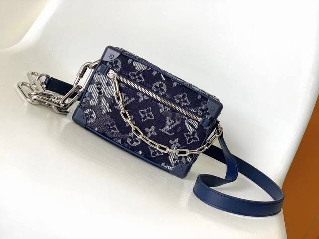 Top original M80033 Mini Soft Trunk chain bag is made of Monogram Tapestry canv
