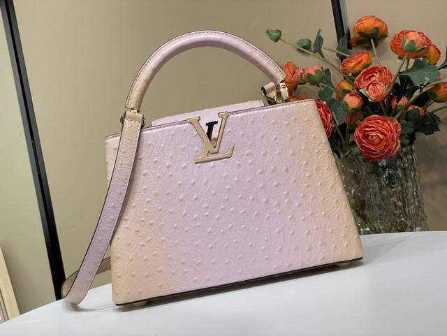 Top original replica exclusive real shot Capucines Bb handbag N48865 24713 Pink