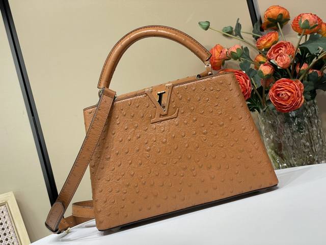Top original replica exclusive real shot Capucines Bb handbag N48865 24713 Brown