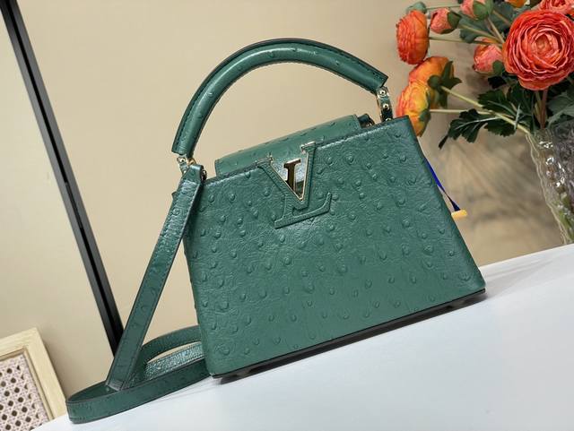 Top original replica exclusive real shot Capucines mini handbag N48865 24713 Gre