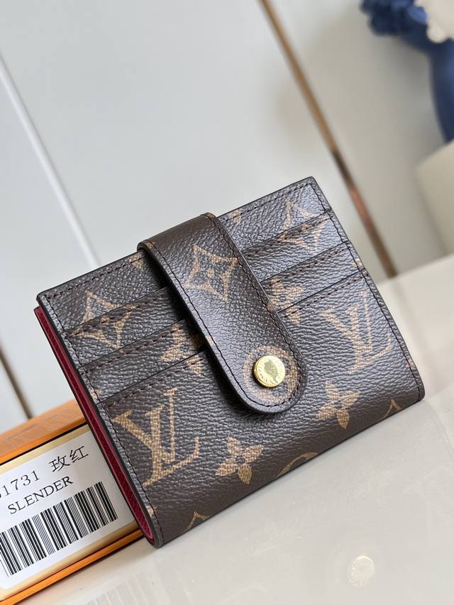 Factory Price P Top Original M61731 Rose Red This multifunctional card holder w