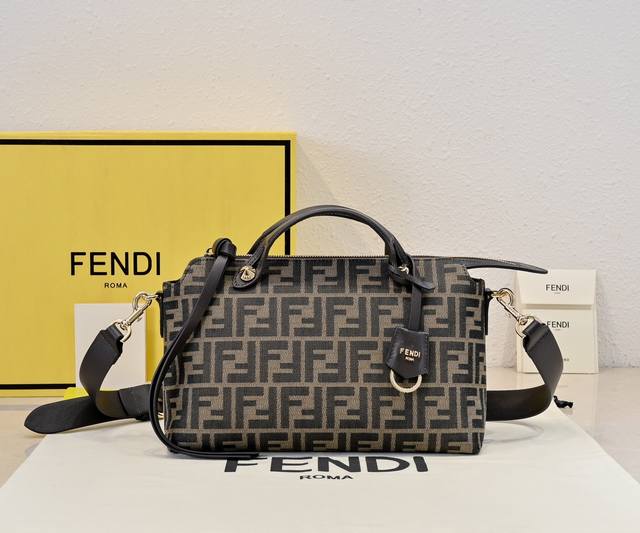 Original Fendi New Boston Handbag ~ Classic floral fabric with calfskin materia