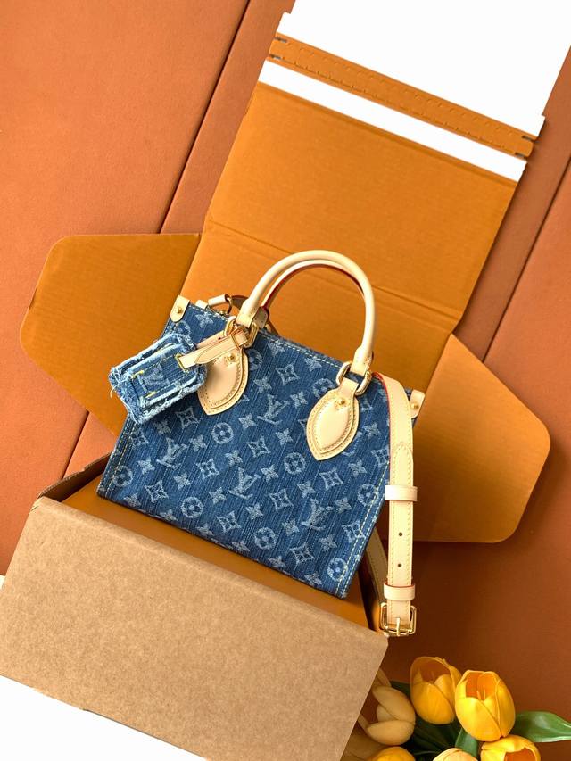 Factory price P Premium Mb denim Onthego small handbag Model: M14633 Material: