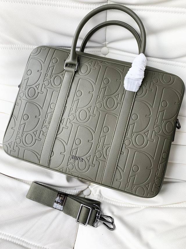 Dior - Dior's latest men's briefcase, original quality, luxurious black lychee-g