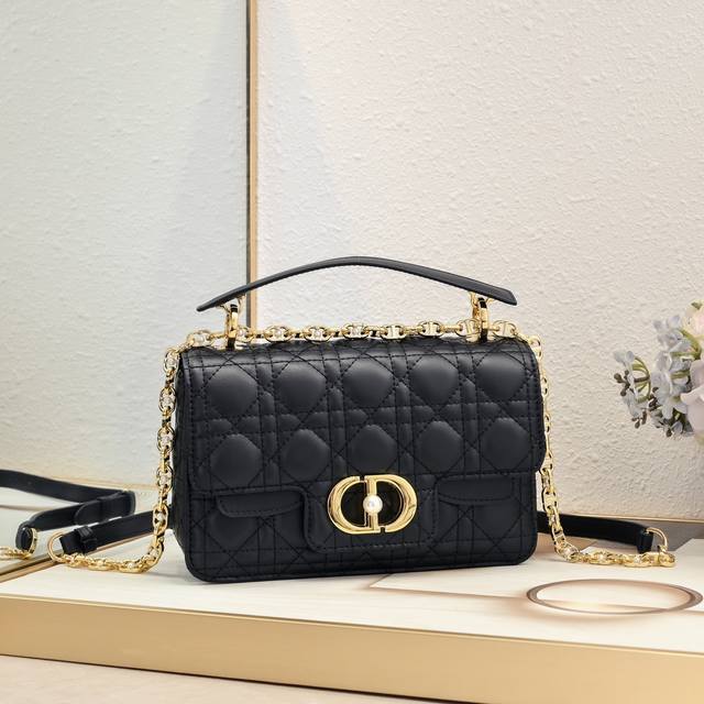Large size with box embroidered checkered chain bag model 3369 This Dior Jolie