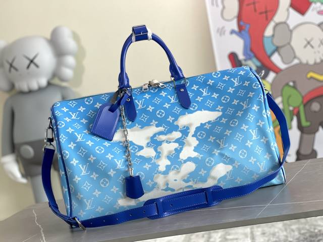 M86988 M45428 Blue Sky and White Clouds Travel Bag Keepall Bandouli