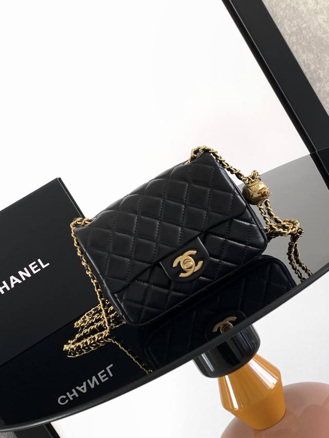 original quality, Chane1's latest gold ball bag, Cf model with big gold beads,