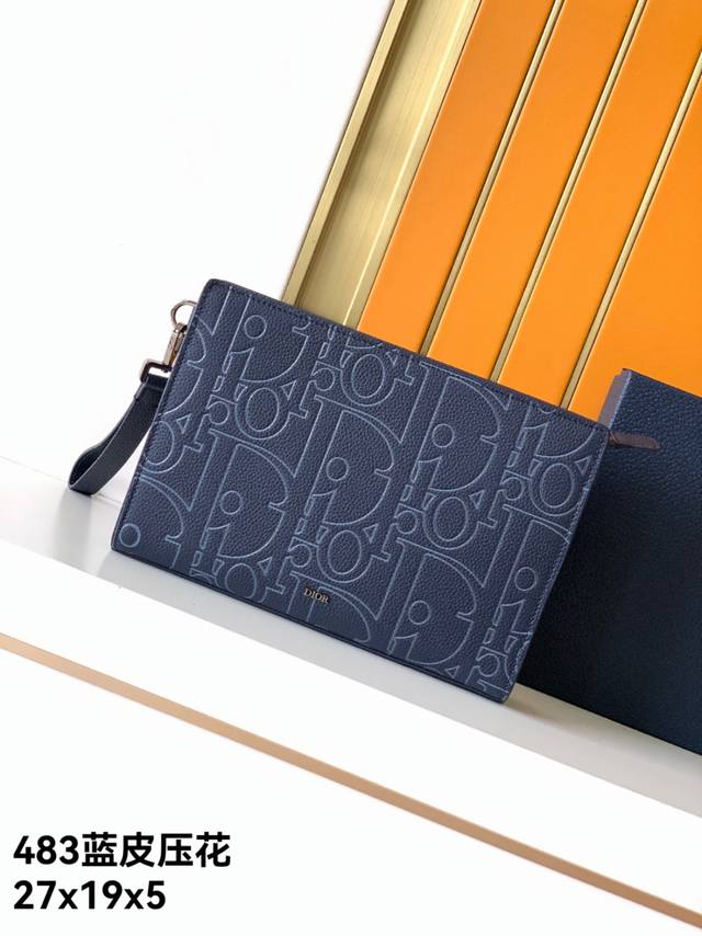 Handbag model: original 483# blue leather embossing, top original goods counter