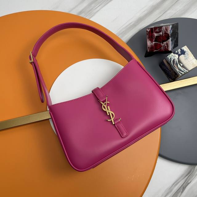 Rose Red & Underarm Bag Original Plain Cowhide_ Spring and Summer New Underarm