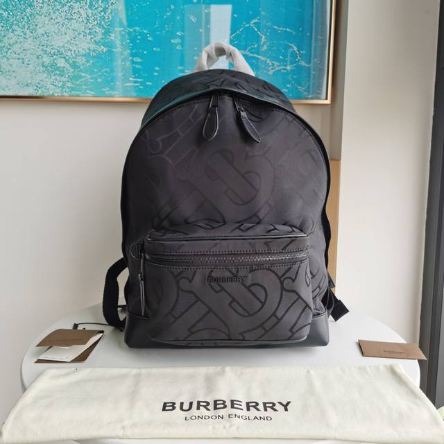 Top version Original leather Burberry classic leather decorated backpack, decora