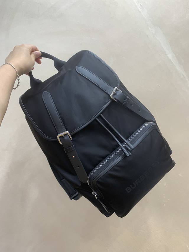 Top version original leather B new nylon backpack, printed with a new brand log