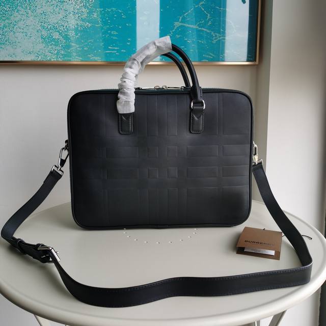 Top version Original leather Burberry's new exquisite briefcase is made of Itali