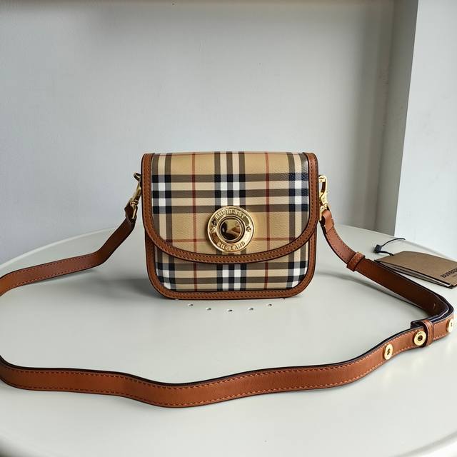 Top version original leather Burberry eye-catching decoration Bur plaid, with f
