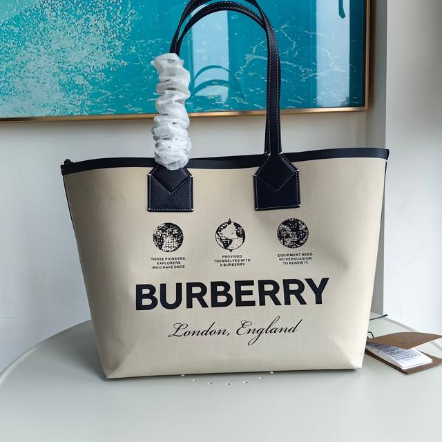 Top version original leather Burberry medium The latest tote bag with ample spac