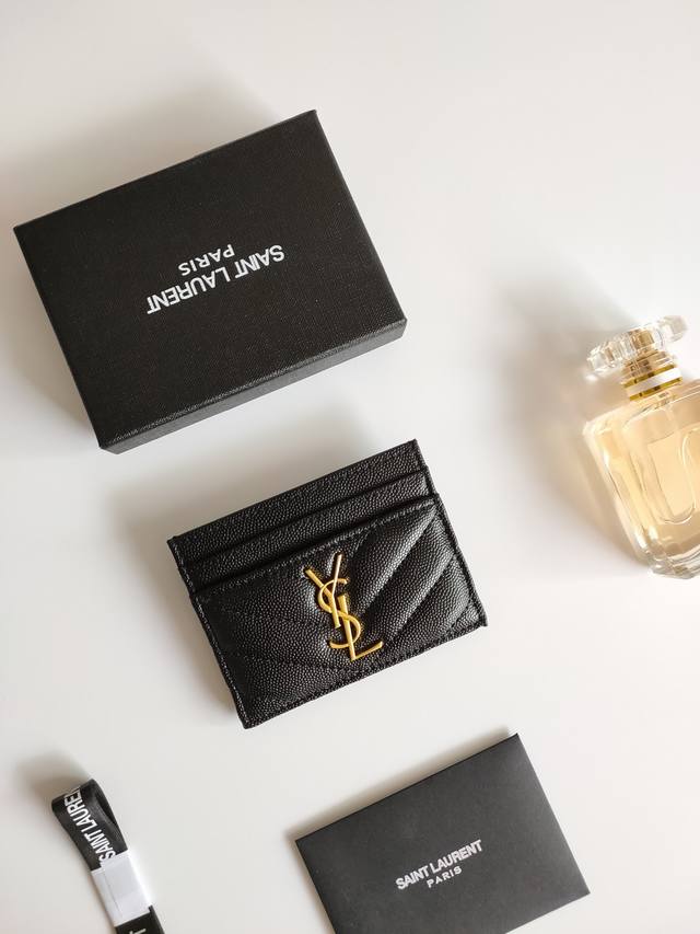 Saint Laurent new product genuine leather card holder, cowhide ball pattern lin