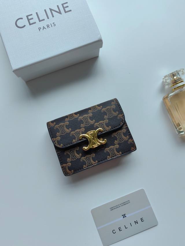 Celine new card holder, Triomphe business card holder, classic pattern large sur
