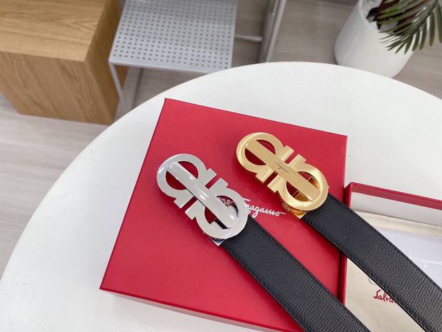 Salvatore Ferragamo Italy Width 3.5cm Exquisite buckle Non-fading calfskin feels