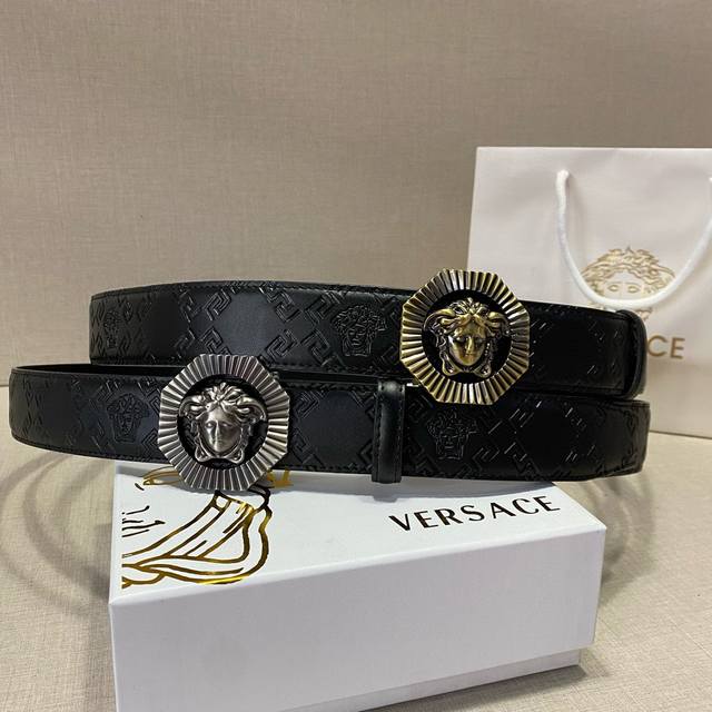 Versace imported calfskin, delicate and soft to the touch. Matching boutique au
