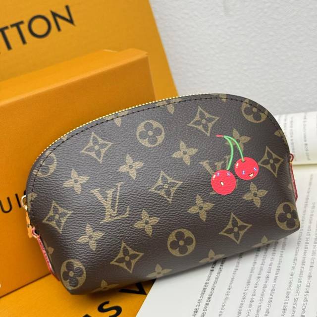 Color Monogram Size 17X12X6 Monogram Cherry Cosmetic Bag Pochette Cosm