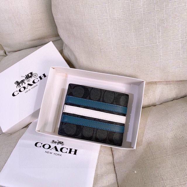 Color Black Size 12X10 Coach short wallet counter synchronous custom fabric uni