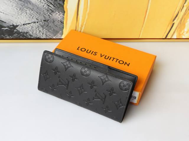Color Black Size 19X10 Louis Vuitton Long Style Folding 1:1 Imported Cowhide Em