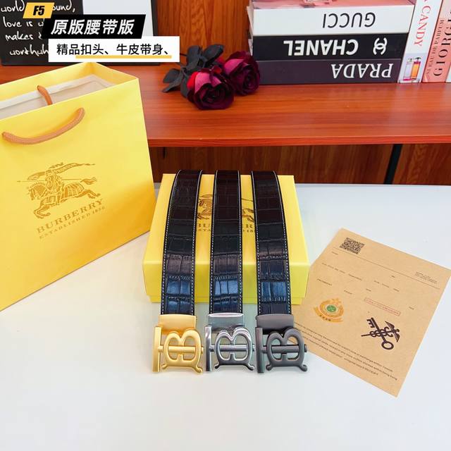 Original quality punching Brand: Babao B men's Color: black Buckle: gold and sil